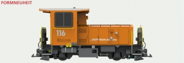 e30490 Diesellok, Pullman IIm, Schöma TM 2/2 lang, 116 RHB, orange, Ep VI, Vorbildzustand um 2006, LokSound, Rangierkupplung