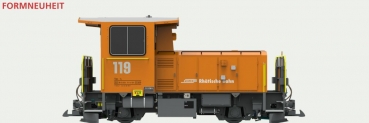 e30492 Diesellok, Pullman IIm, Schöma TM 2/2 lang, 119 RHB, orange, Ep VI, Vorbildzustand um 2006, LokSound, Rangierkupplung