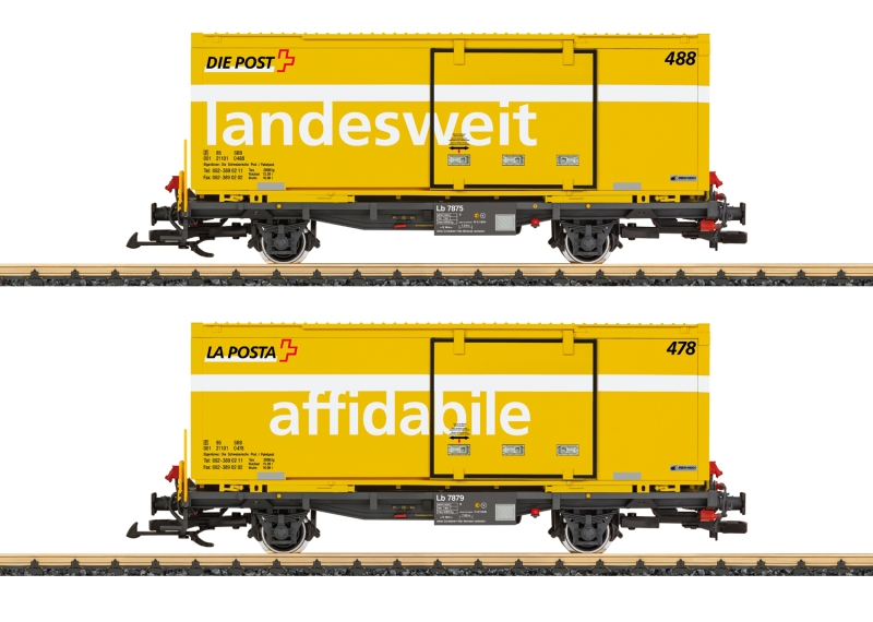 lg45886 Containerwagen-Set Post RhB